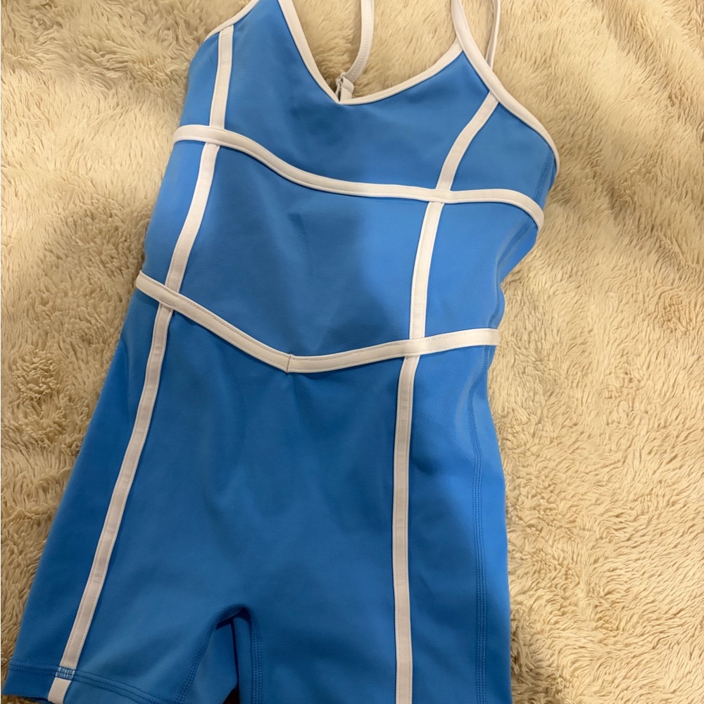 Jo Jax Girls dancewear light blue unitard child medium - Picture 2 of 4